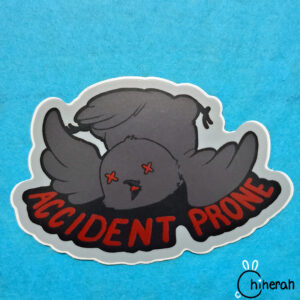 Disaster Crows Silver Vinyl Stickers - Accident Prone