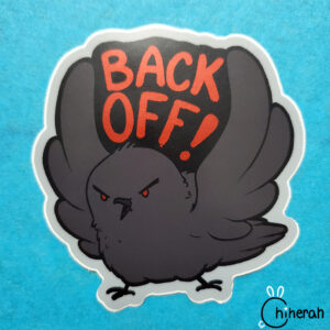 Disaster Crows Silver Vinyl Stickers - Back Off!