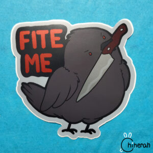 Disaster Crows Silver Vinyl Stickers - Fite Me