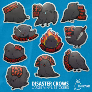 Disaster Crows Silver Vinyl Stickers