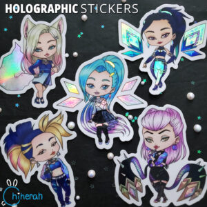 All Out Chibi Holographic Stickers